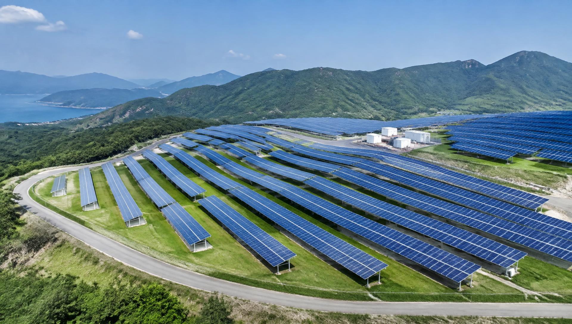 Planta fotovoltaica con accesos despejados y vegetación controlada
